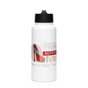 Ageless Divas Stainless steel water bottle with a straw lid